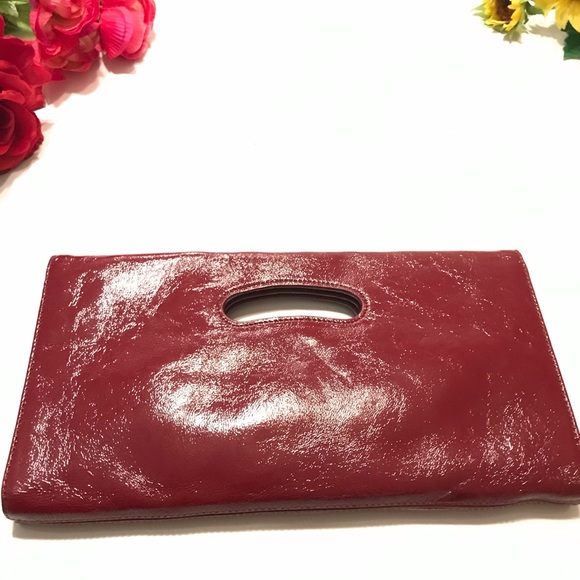 NWOT Hobo International Burgundy Leather Clutch - Picture 2 of 5
